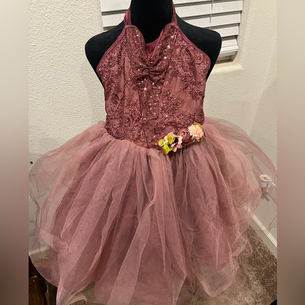 Weissman 6227 MC ( Girls‎ 10/12 ) Purple Red Dance Ballet Tap Costume Tutu Dress